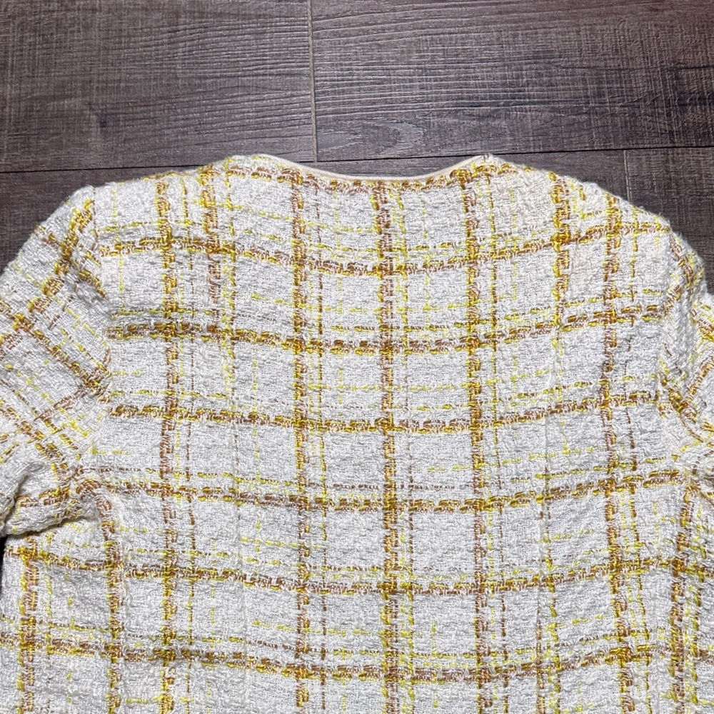 CAbi Women's Yellow and White Plaid Blazer - Picture 12 of 12